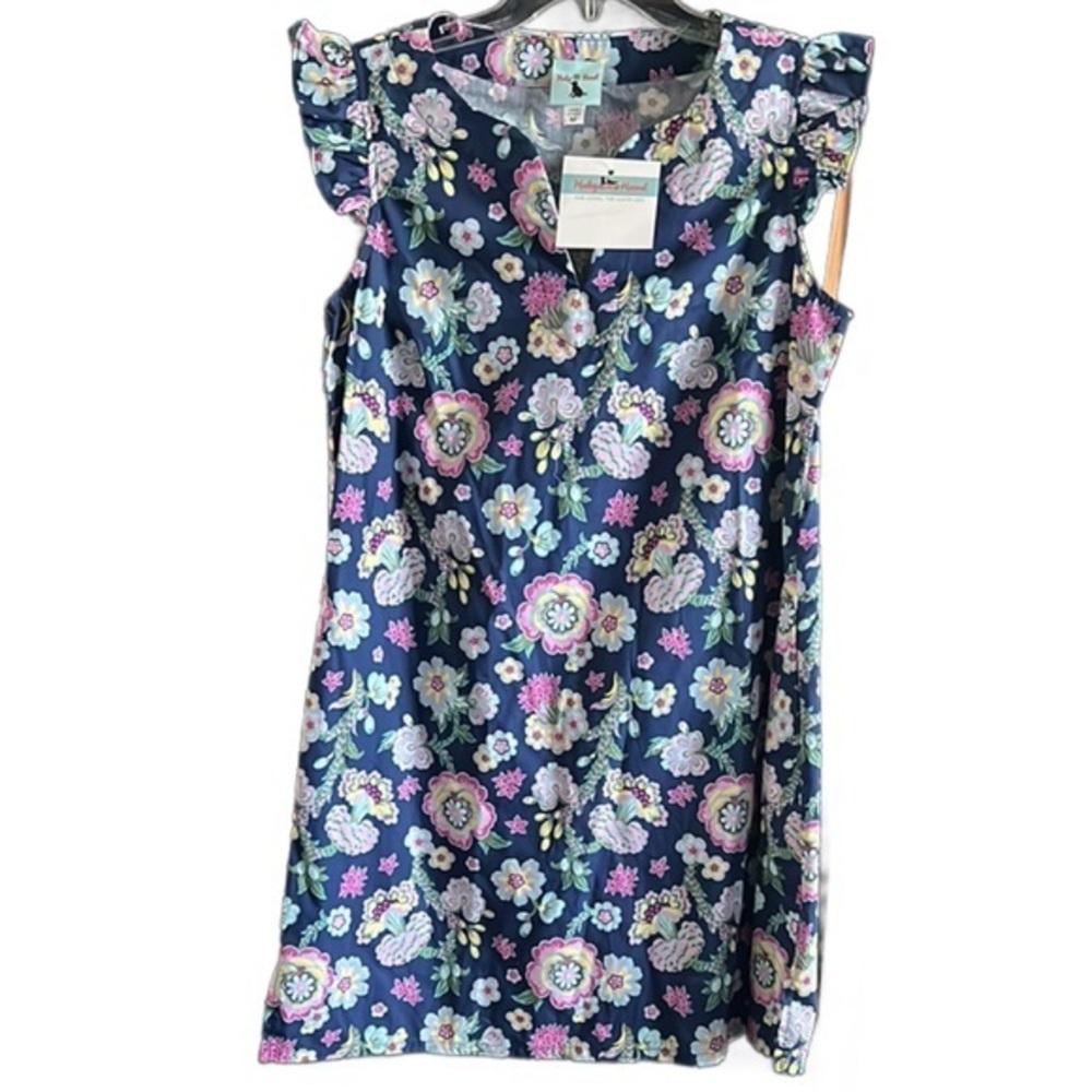 Haley and the Hound Pink and Blue A-line Mini Dress Sleeveless Resort Wear